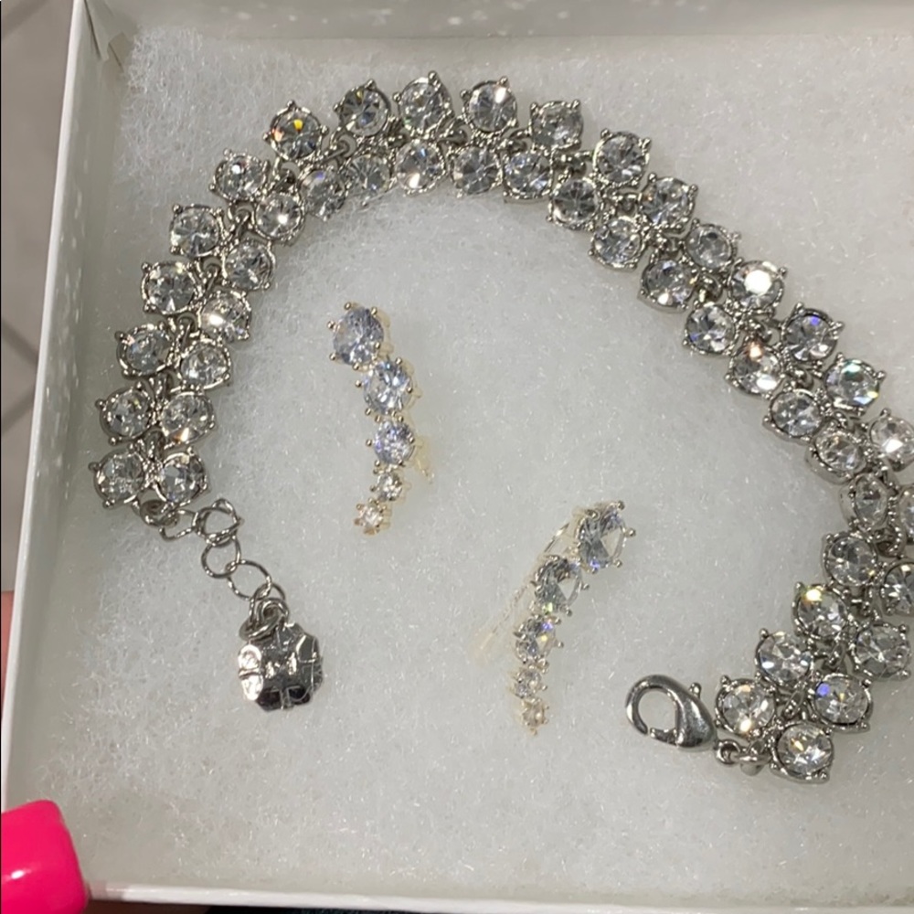 Earrings and Bracelet with Rhinestones (jewelry)